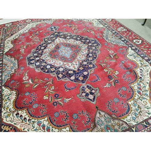 320 - Decorative hand knotted Persian carpet square {385 cm L x 290 cm W}.