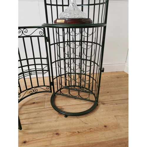 327 - Painted metal wine cabinet in the form of a birdcage {164cm H x 51cm Dia.}