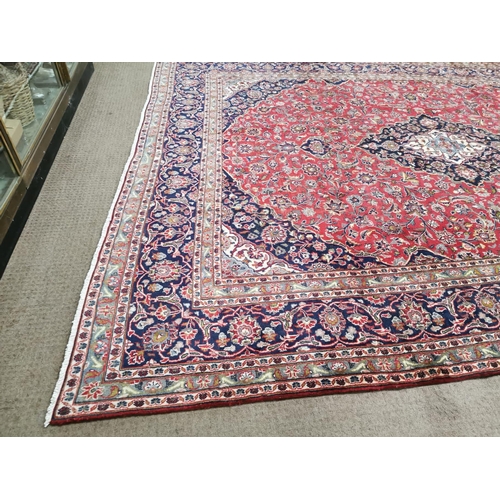 331 - Decorative hand knotted Persian carpet square {374 cm L x 292 cm W}.