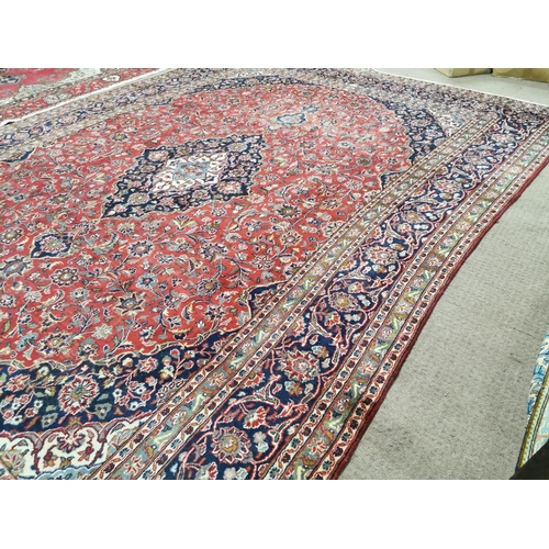 331 - Decorative hand knotted Persian carpet square {374 cm L x 292 cm W}.