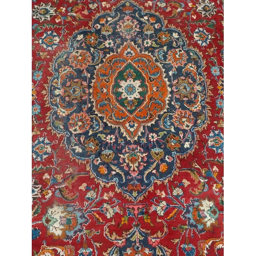 36 - Good quality 19th C. hand knotted Persian carpet square {390 cm L x 280 cm W}.