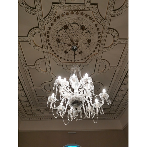 244 - French crystal fifteen branch chandelier {94cm H x 80cm Dia.}