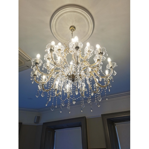 91A - Good quality French crystal fifteen branch chandelier {94cm H x 80cm Dia.}