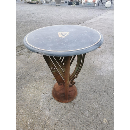 29 - PROTOTYPE- Rare cast iron Guinness pub - bar - restaurant - cafe outdoor tables with inlaid marble t... 