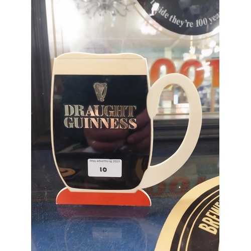 10 - 1970's Draught Guinness Perspex counter stand. {17 cm H x 16 cm W}.