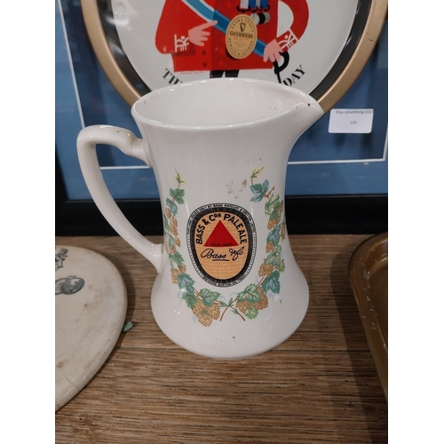 103 - Bass and Co Pale Ale Beswick ceramic advertising water jug. {17 cm H x 15 cm W x 13 cm D}.