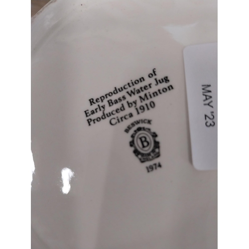 103 - Bass and Co Pale Ale Beswick ceramic advertising water jug. {17 cm H x 15 cm W x 13 cm D}.