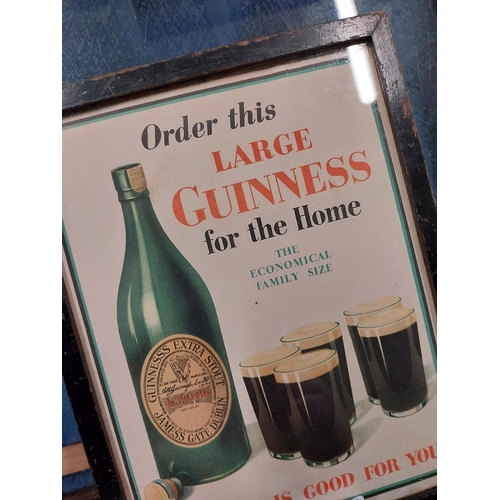 11 - Framed Guinness advertising print. {21 cm H x 17 cm W}.