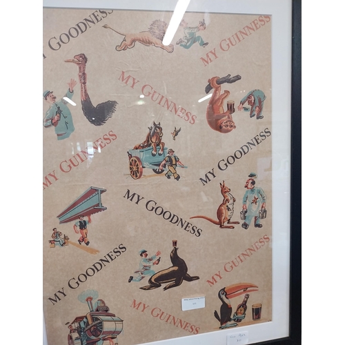 111 - My Goodness My Guinness framed wrapping paper. {61 cm H x 47 cm W}.
