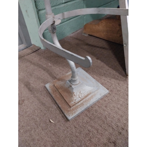 114 - 1950's Metal shoe shop display stand. {76 cm H x 30 cm W}.
