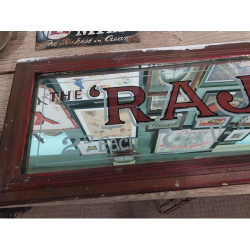 121 - 19th C. Rajah Cigar advertising mirror. {24 cm H x 67 cm W}
