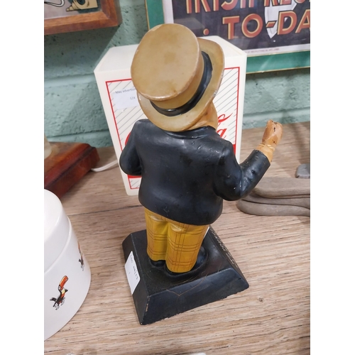 125 - William Younger Tartan Keg Ale Ruberoid advertising figure. {22 cm H x 10 cm W x 10 cm D}.