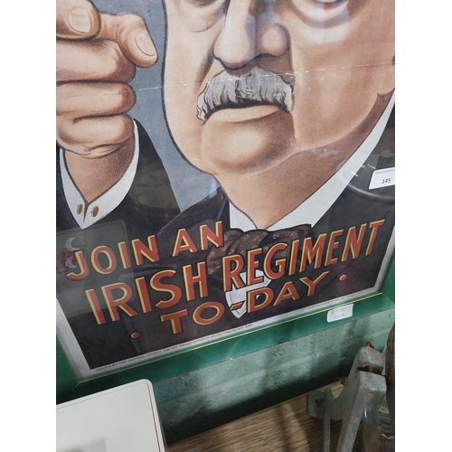 145 - Your first duty is to join a regiment today John Redmond MP advertising print in wooden frame. {65 c... 