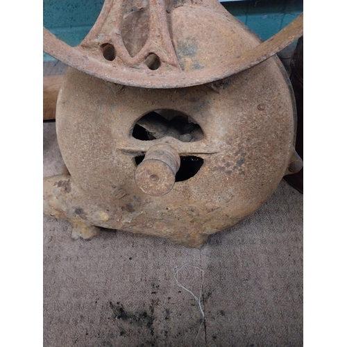 152 - 19th C.  Cast iron fan bellows - Doyle of Wexford. {74 cm H x 41 cm W x 18 cm D}.