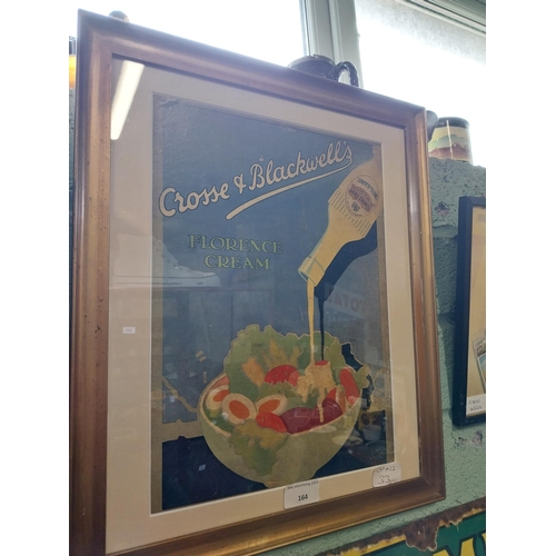 164 - Cross & Blackwell Florence Cream framed advertising showcard. {45 cm H x 38 cm W}.
