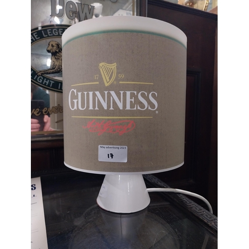 17 - Ceramic Guinness advertising lamp with original shade. {28 cm H x 22 cm Diam}.
