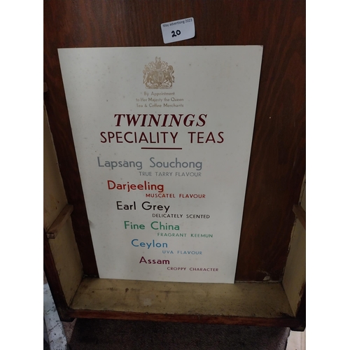 20 - 1960's Twinings Tea showcard. {39 cm H x 35 cm W].