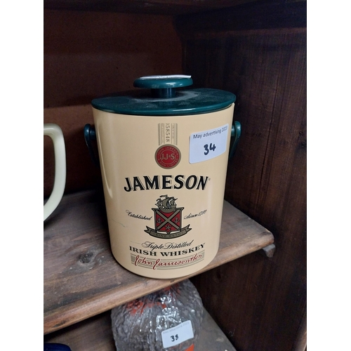 34 - Jameson Irish Whiskey ice bucket. {16 cm H x 11 cm Diam}.