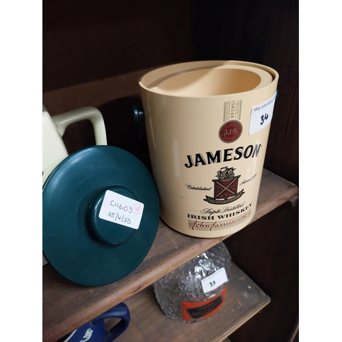 34 - Jameson Irish Whiskey ice bucket. {16 cm H x 11 cm Diam}.