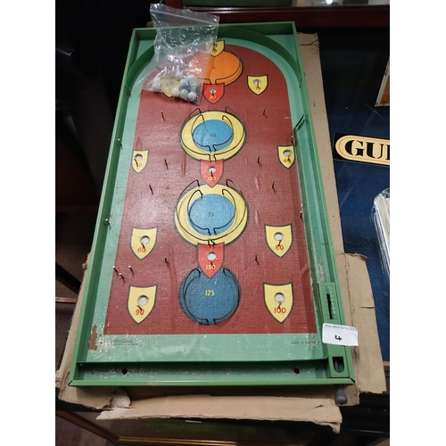 4 - Bagatelle game with original box. {61 cm H x 31 cm W}.