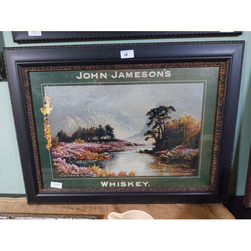 65 - John Jameson Whiskey framed showcard. {53 cm H x 70 cm W}.