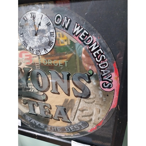 67 - Lyons Tea always the best framed advertising mirror. {28 cm H x 28 cm W}.