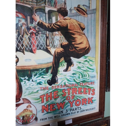 69 - Pilot Films The Streets of New York framed cinema print. {90 cm H x 57 cm W}.