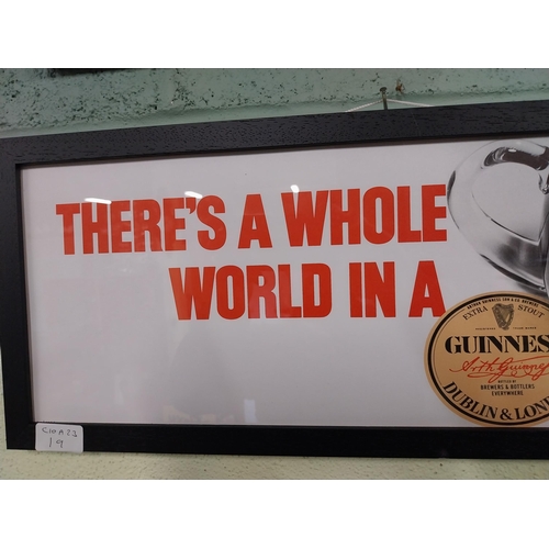 84 - There's a whole world of Guinness framed print. {29 cm H x 50 cm W}.