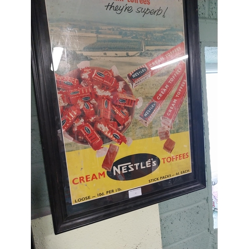 88 - Nestle's Sweets framed advertising showcard {66 cm H X 46cm W}