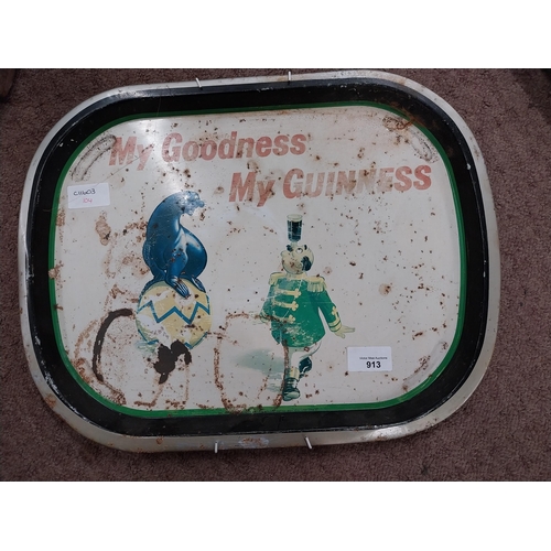 913 - My Goodness My Guinness Seal tin plate drinks tray. {32 cm H x 42 cm W}.