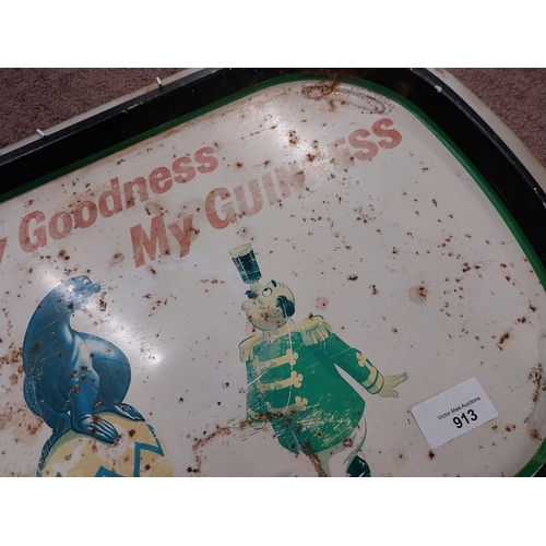 913 - My Goodness My Guinness Seal tin plate drinks tray. {32 cm H x 42 cm W}.