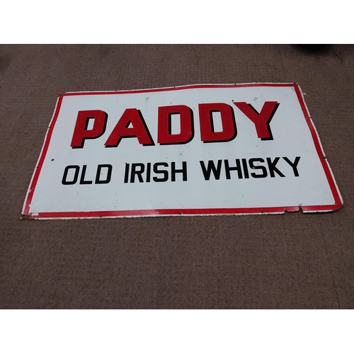 921 - Paddy Old Irish Whiskey enamel advertising sign. {73 cm H x 122 cm W}.