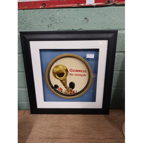 95 - Guinness for Strength advertising tray mounted in wooden frame. {48 cm H x 48 cm W].