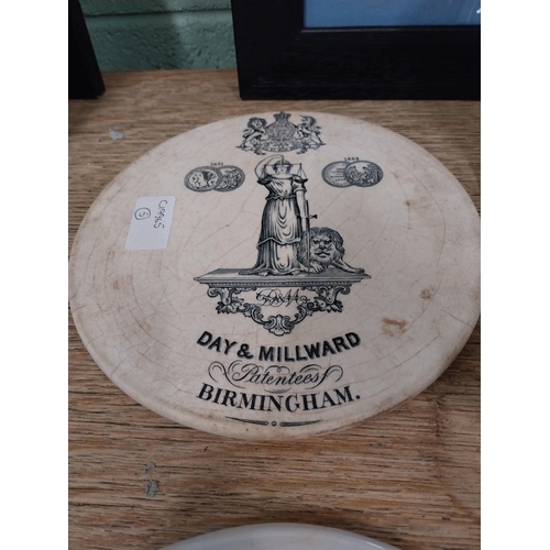 99 - Two ceramic scales plates. Birmingham {20 cm Diam}.