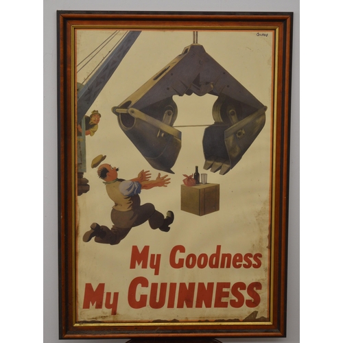 1023 - My Goodness my Guinness framed advertisement {84cm H x 59cm W}