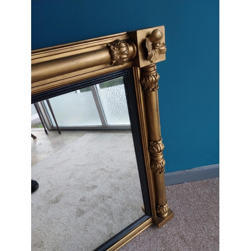 27 - 19th C. giltwood overmantle mirror decorated with rosettes {80 cm H x 128 cm W}.