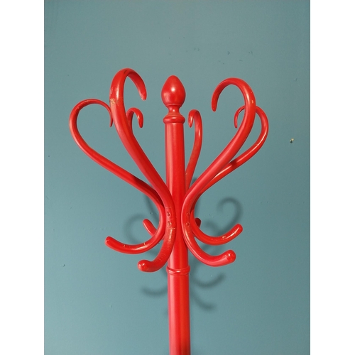 46 - Early 20th C. painted bentwood hat and coat stand {190 cm H x 56 cm Dia.}.