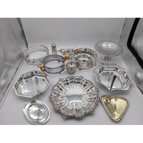 834 - Collection of silverplate & EPNS dishes, trays jug, sugar shaker etc.