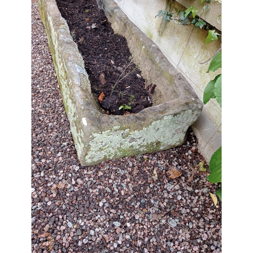 22 - Antique sandstone trough {H 46cm x W 156cm x D 28cm}