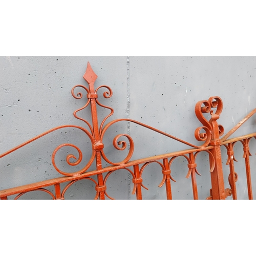 58 - Pair of 19th C. wrought iron entrance gates {132 cm H x 110 cm W}.