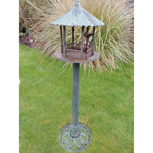 62 - Cast aluminium bird bath {H 89cm x Dia 37cm }