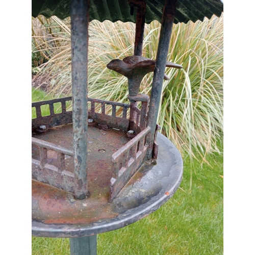 62 - Cast aluminium bird bath {H 89cm x Dia 37cm }