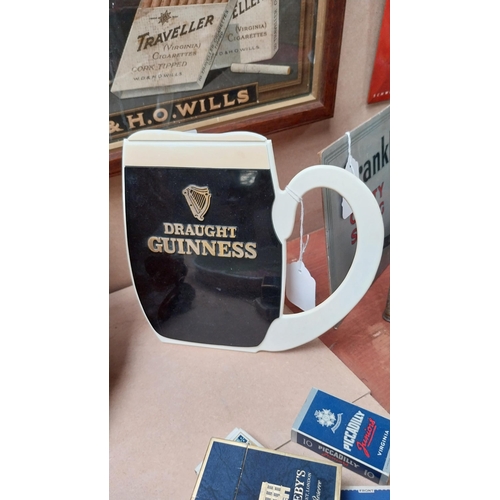 101 - Draught Guinness Perspex counter sign. {20 cm H x 23 cm W}.