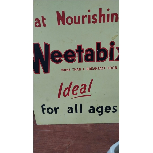 122 - Eat Nourishing Weetabix Ideal for all ages advertising showcard. {32 cm H x 25 cm W}.