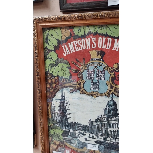 126 - Jameson's Old Malt M J Judge Dublin framed advertising print. {57 cm H x 44 cm W}.