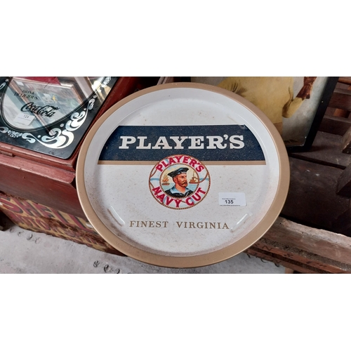 135 - Player's Navy Cut tin plate advertising drinks tray. {32 cm Dia.}.