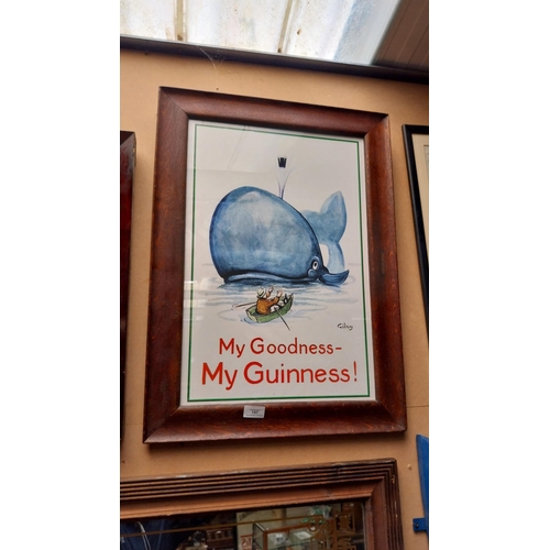 157 - My Goodness My Guinness Gilroy framed advertising print. {68 cm H x 49 cm W}.