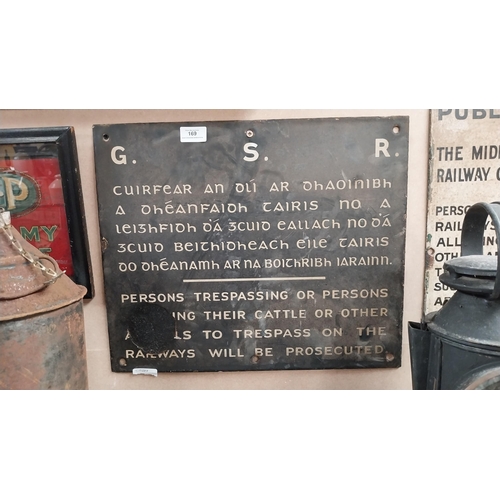 169 - GSR Persons Trespassing or allowing Cattle or animals to animals to trespass on the railways will be... 