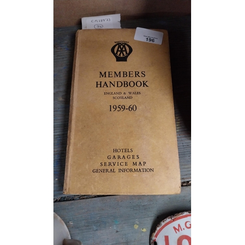 196 - AA Member's Handbook 1959/60.