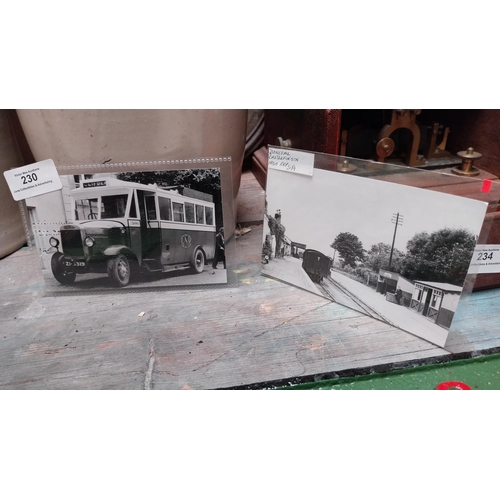 230 - Collection of black and white photographs - Castlefin Station Donegal, Clifden Bus etc